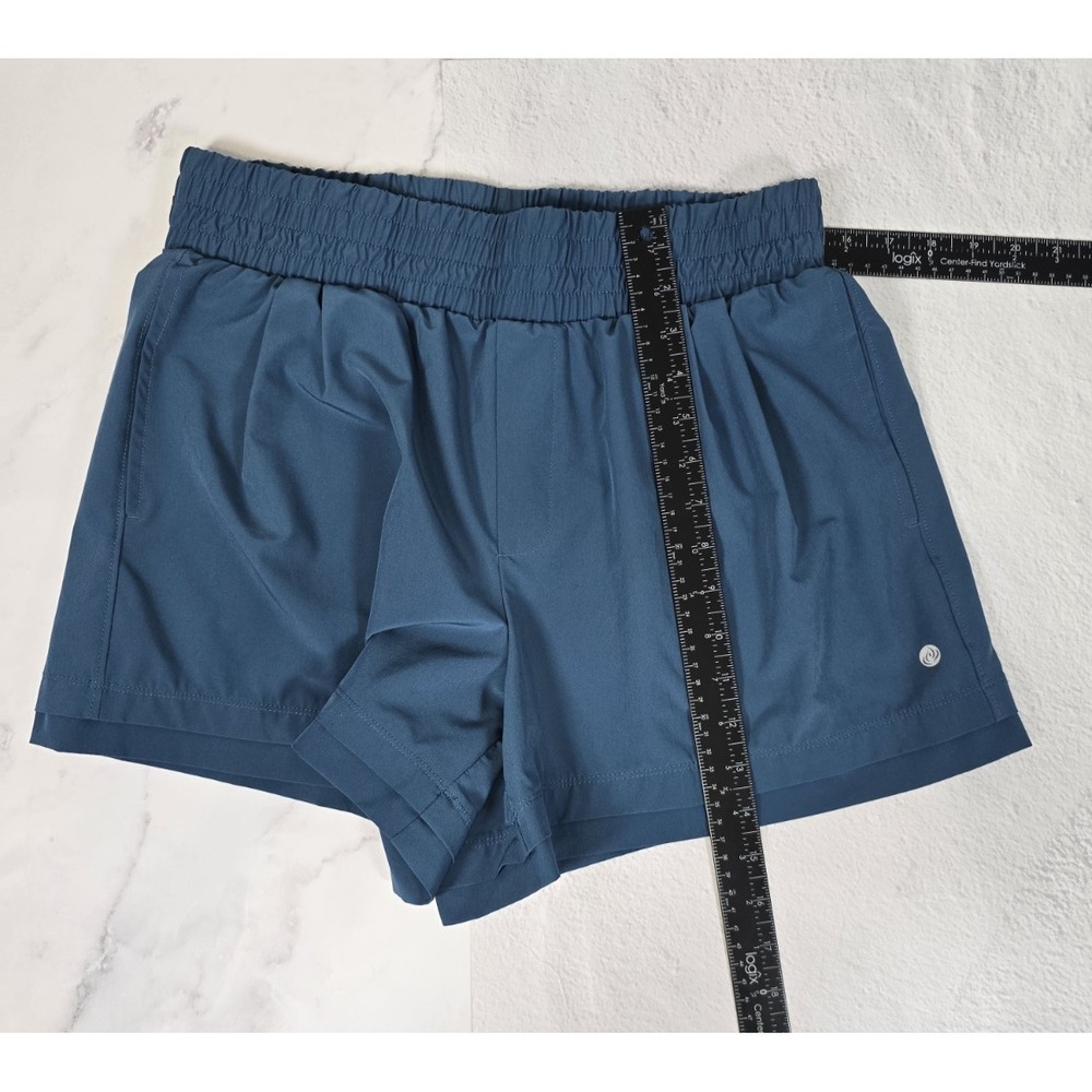 Apana Womens Teal Green Athletic Shorts Large Spandex Elastic Waist Pull On Logo - Picture 10 of 12
